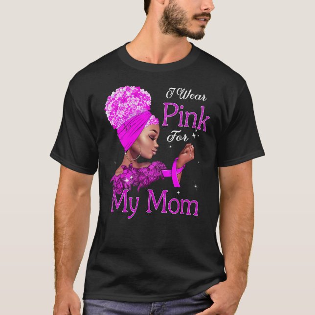 Bröstcancermedvetenhet Black Girl I Bära Rosa för T Shirt (Framsida)