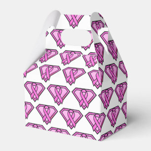 Bröstcancermedvetenhet Diamantlogotyp Vit Presentaskar
