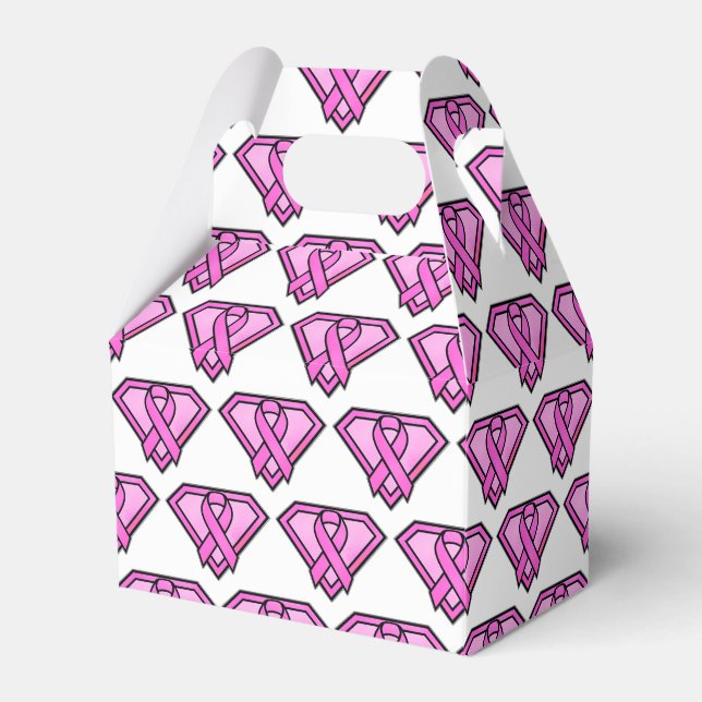 Bröstcancermedvetenhet Diamantlogotyp Vit Presentaskar (Framsidan Sidan)