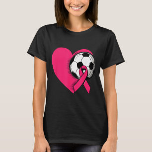 Bröstcancermedvetenhet Fotboll Rosa Band Kvinnor T Shirt