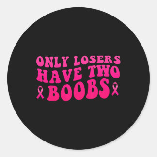 Bröstcancermedvetenhet Funny Mastectomy Runt Klistermärke
