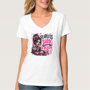 Bröstcancermedvetenhet Goth utan rädsla i mörkret  T Shirt
