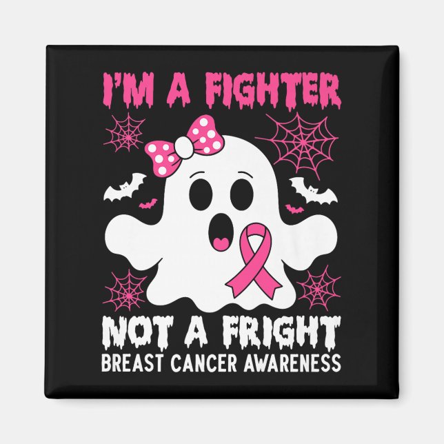 Bröstcancermedvetenhet Halloween Rosa Ribbon Spoo Magnet (Framsidan)