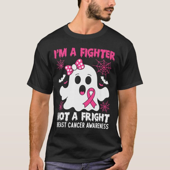 Bröstcancermedvetenhet Halloween Rosa Ribbon Spoo T Shirt (Framsida)