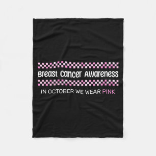 Bröstcancermedvetenhet i oktober Bär Rosa Retro Fleecefilt
