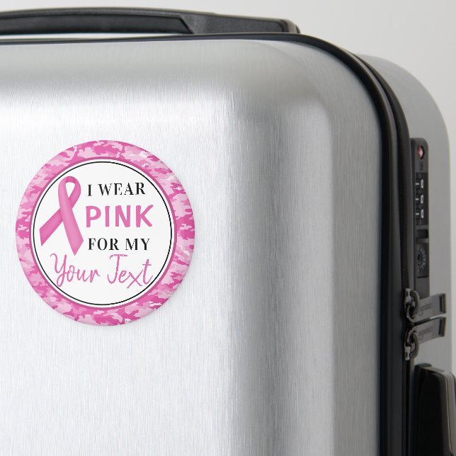 Bröstcancermedvetenhet Kamouflagebanddesign Magnet (In Situ (Luggage))