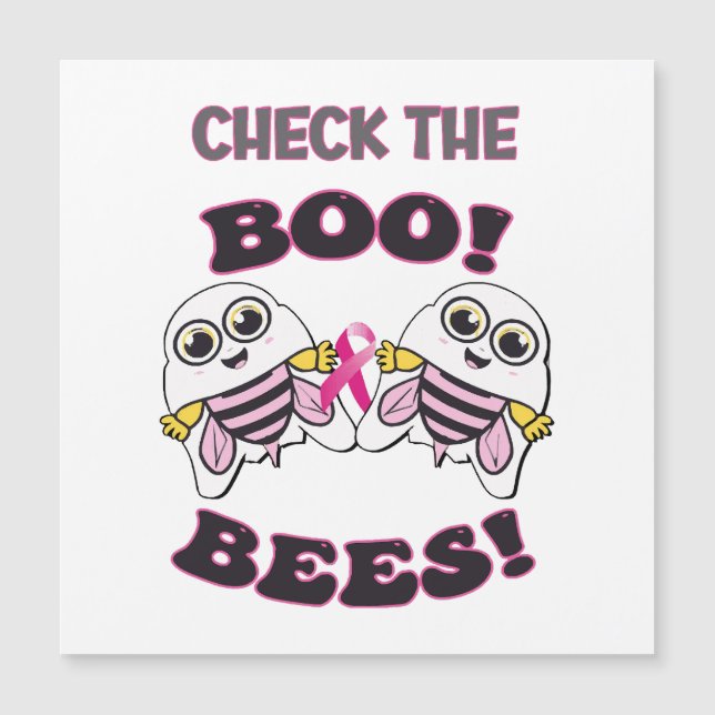 Bröstcancermedvetenhet Kontrollera Boo-Bees (Framsida)