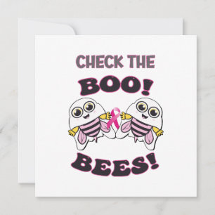 Bröstcancermedvetenhet Kontrollera Boo-Bees Inbjudningar