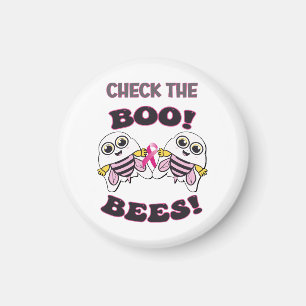 Bröstcancermedvetenhet Kontrollera Boo-Bees Magnet