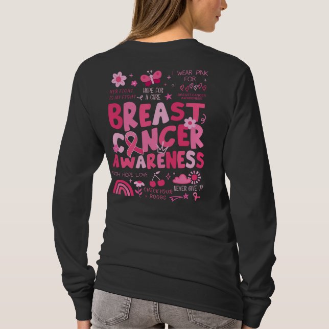 Bröstcancermedvetenhet Långärmad Tröja  (Baksida)