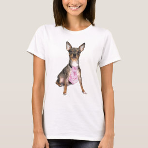 Bröstcancermedvetenhet Manny den Merle chihuahuae T Shirt