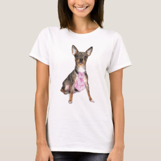Bröstcancermedvetenhet Manny den Merle chihuahuaen T Shirt