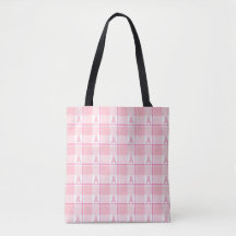 Bröstcancermedvetenhet Rutig Totebag, Rosa