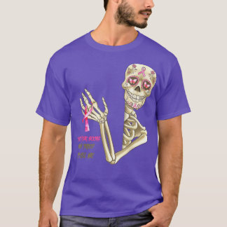 Bröstcancermedvetenhet Skeleton Kontrollera din mi T Shirt
