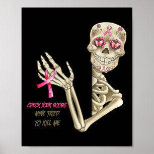 Bröstcancermedvetenhet Skeleton Kontrollera ditt b Poster