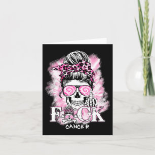 Bröstcancermedvetenhet Skull F Ck Cancer Rosa Rib Kort