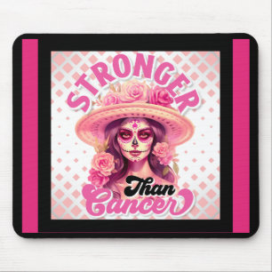 Bröstcancermedvetenhet Socker Skull Musmatta