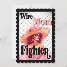 Bröstcancermedvetenhet Socker Skull Tack Kort