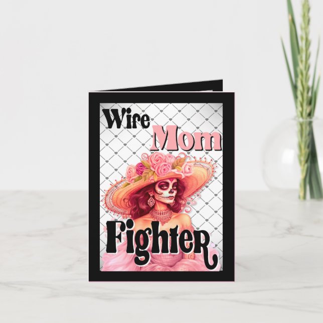 Bröstcancermedvetenhet Socker Skull Tack Kort (Framsida)