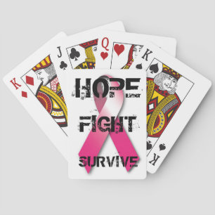 Bröstcancermedvetenhet som leker kort casinokort