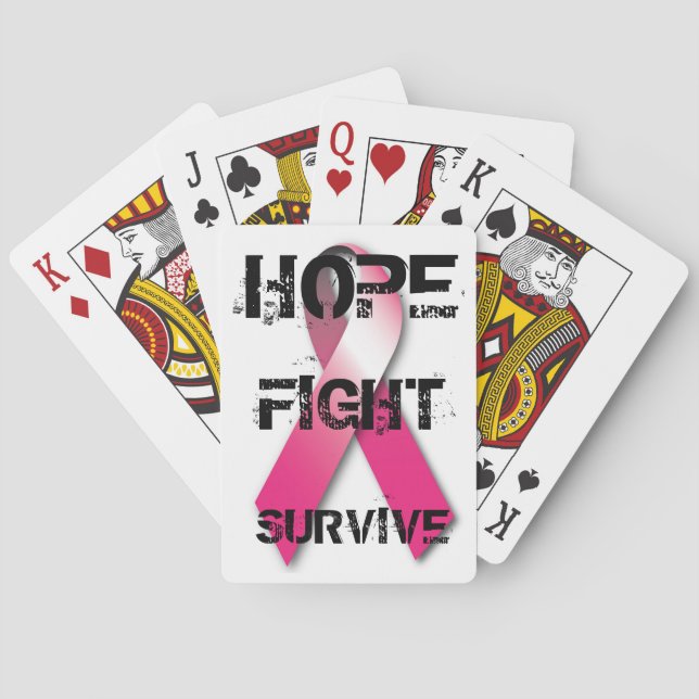 Bröstcancermedvetenhet som leker kort casinokort (Baksidan)
