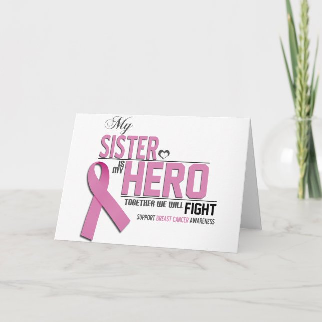 Bröstcancermedvetenhet: syster kort (Framsida)