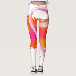 Bröstcancermedvetenhetdamasker Leggings