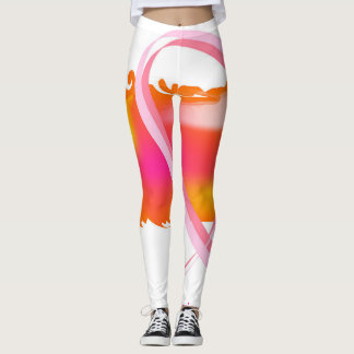 Bröstcancermedvetenhetdamasker Leggings