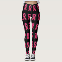 Bröstcancermedvetenhetdamasker Leggings