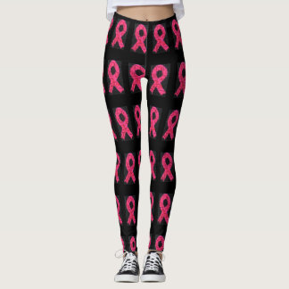 Bröstcancermedvetenhetdamasker Leggings