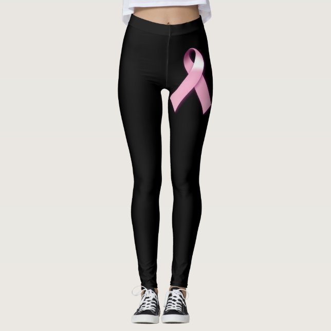 Bröstcancermedvetenhetdamasker Leggings (Framsida)