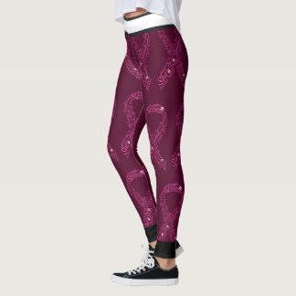 Bröstcancermedvetenhetdamasker Leggings