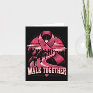 Bröstcancermedvetenhets Promenad Tillsammans Rosa Kort