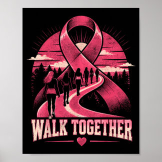 Bröstcancermedvetenhets Promenad Tillsammans Rosa Poster