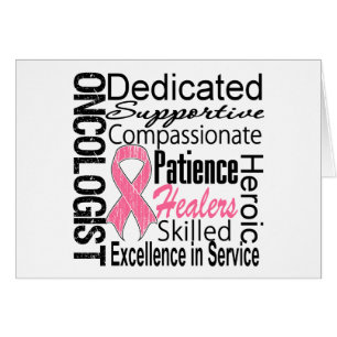 BröstcancerOncologistCollage Hälsningskort