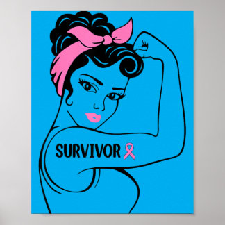 Bröstcanceröverlevande Rosie Riveter nk-medvetenhe Poster