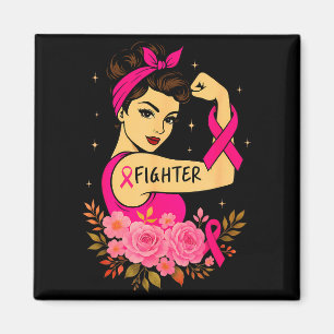 Bröstcanceröverlevande Rosie Riveter Rosa Medveten Magnet