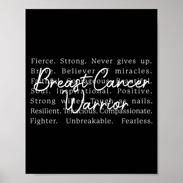 Bröstcanceröverlevare medvetenhet stöd rosa poster (Framsidan)
