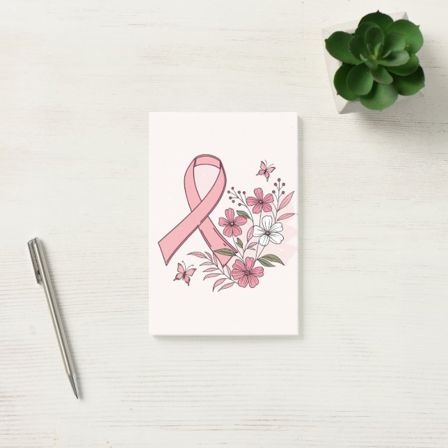 Bröstcancerribbon  post-it block (Kontor)