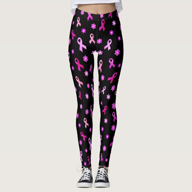 Bröstcancerrosaband Leggings (Framsida)