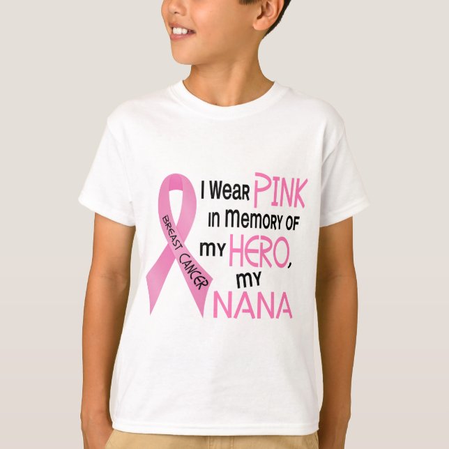 BröstcancerROSOR I MINNE AV MIN NANA 1 T-shirt (Framsida)