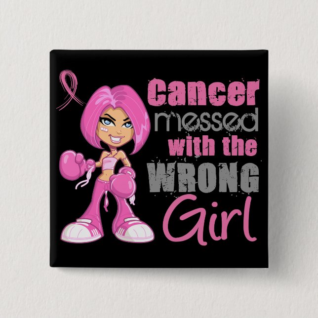 Bröstcancerstridflicka 1 knapp (Framsida)