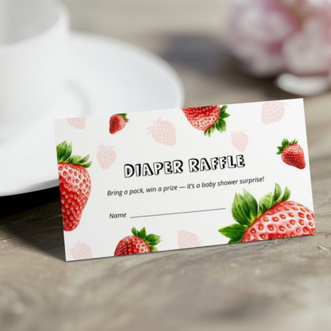 Bröstdusch Strawberry Diaper Raffle-kort Visitkort (Skapare uppladdad)