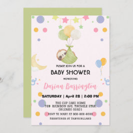 Bröstduschen måne i Cute-slöjan party Inbjudningar