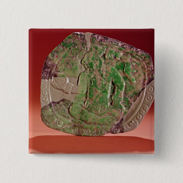 Bröstfena av en kung från den Tikal platsen, Knapp (Framsida)