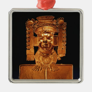 Bröstfena av guden Xipe Totec Julgransprydnad Metall