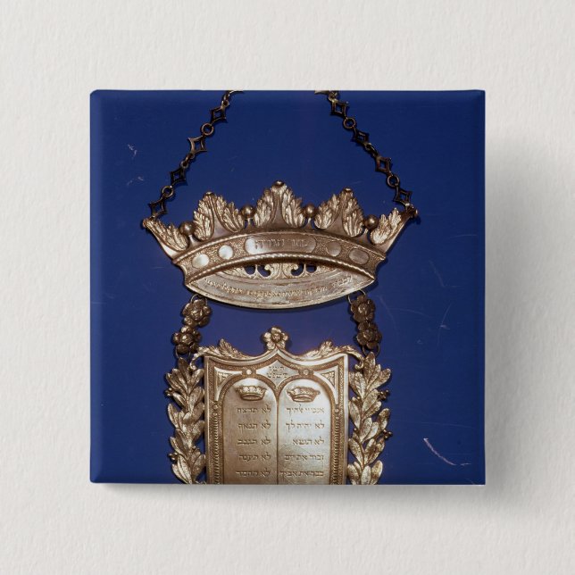 Bröstharnesken eller skyddar för den Torah rullan Knapp (Framsida)