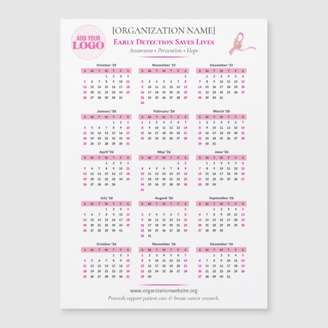 Bröstkalender för bröstcancer 15 månader (Framsida)