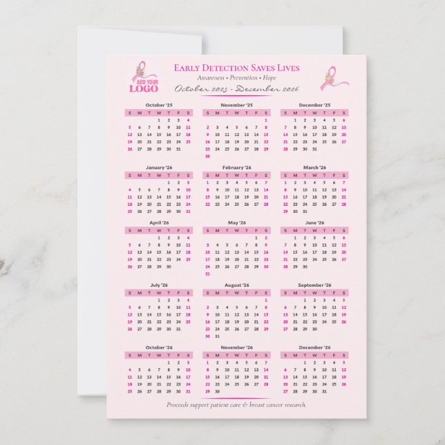 Bröstkalender för bröstcancer 15 månader (Framsida)