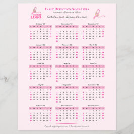 Bröstkalender för bröstcancer 15 månader reklamblad